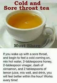 Cold And Sore Throat Remedy Cold Remedies Health Remedies Sick Remedies