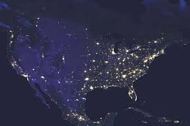 Usa At Night Satellite Map Map Satellite Map Map Art Etsy Earth At Night Light Pollution Night Photos