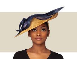 Maybe you would like to learn more about one of these? Mirah Hat Mustard Yellow And Navy Blue Gold Coast Couture