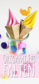 Origami Eis Falten Anleitung Fur Eine Eistute Aus Papier Talu De Origami Falten Eistuten
