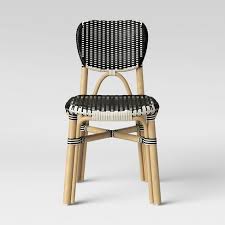 Vintage rattan chaise lounge rocking chair circa 1930s beautiful rocking chair, made of bent wood. Canton Rattan And Woven Dining Chair Black White Threshold Target
