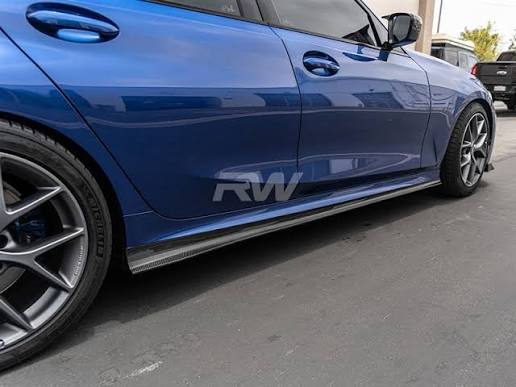 BMW G20 3-Series 330i M340i K Style Carbon Fiber Side Skirt Extensions