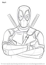 Learn How To Draw Deadpool Deadpool Step By Step Drawing Tutorials Deadpool Drawing Easy Cartoon Drawings Marvel Drawings