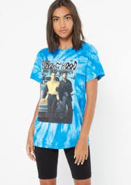 Black And Blue Tie Dye T Shirt Blue Tie Dye Boyz In The Hood Graphic Tee Blue Tie Dye Graphic Tees Women Trendy Graphic Tees