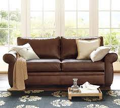 Our leather beds range from stylish and modern to more traditional with buttoned upholstery. Pearce Roll Arm Leather Sofa Pottery Barn