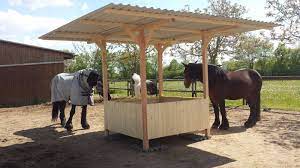 heuraufe pferde pony1 8 dach4x4m rundballen futterraufe holzraufe handfutterrung ebay heuraufe pferd pferdeunterstand pferdestalle