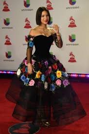 Aguilar Angela Con Conquista De El Escenario Grammy Los Quinceanera Dress Maria Traditional Mexican Dress Mexican Quinceanera Dresses Mexican Dresses