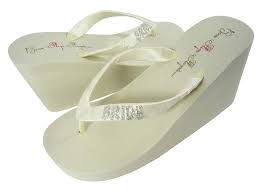 Pin pairs of flip flops to a. Customizable Glitter Bride Wedge Flip Flops Wedding Sandals Ivory White In Low Or High Heel Clothing Shoes Accessories Handmade Products