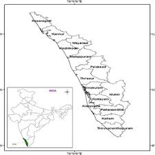 Geographical information for kerala state name: Map Showing Different Districts Of Kerala Download Scientific Diagram