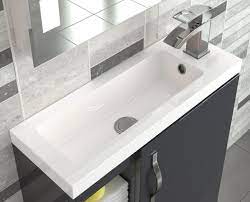 This cabinet will not clog up your room, measuring just 650mm by 300mm, and 120mm deep. Hudson Reed Apollo Slimline Wall Hung 2 Door Compact Cabinet And Basin Apl434c