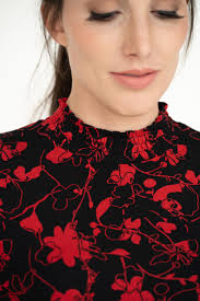 einfach Schön Bluse Janet schwarz-rot