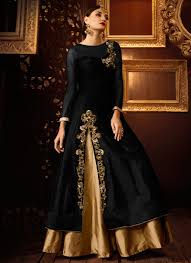 Buy Black Color Taffeta Silk Party Wear Lehenga At Kollybollyethnics With Free Worldwide Shipping Party Wear Lehenga Indian Dresses Pakistani Dresses