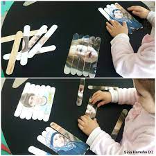 نشاط اليوم مع ليا بازل منزلي من عيدان الخشب لعبة لطيفة مسلية وتعليمية طبعنا عدة صور ملونة لكل العائلة على ورق عادي وألصقناه على العي kids cards activities