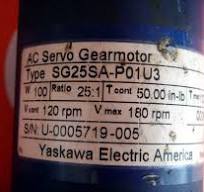 YASKAWA SG25SA-P01U3 AC SERVO GEARMOTOR / SGMP-01U314M AC ...