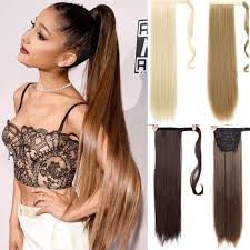 Aoosoo 24 Inch Silky Straight Synthetic Clip In Drawstring Ponytail Hairpieces For Women Hair Extension Hi Hairpieces For Women Hair Pieces Drawstring Ponytail