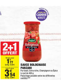Offre Sauce Bolognaise Panzani 2 1 Offert Chez Carrefour Market