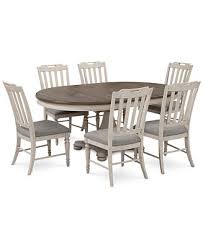 Savings spotlights · curbside pickup · everyday low prices Furniture Barclay Expandable Round Pedestal Dining 7 Pc Set Round Dining Pedestal Table 6 Upholstered Side Chairs Reviews Furniture Macy S