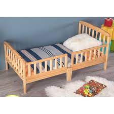 They are also designed to keep toddlers safe compared to the cribs they are used to. Classic Wooden Boys Girls Toddler Kids Bed Frame With Double Adjustable Guard Rails On Sale Overstock 29158764