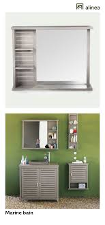 Alinea Marine Bain Miroir Rectangulaire De Salle De Bains Avec Tablettes En Epicea 90cm Meubles Salle De Bains Miroirs Alinea Decoration Miroir Tab