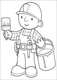 Black Bob The Builder Bob The Builder Painting Coloring Page Coloring Pages Bob The Builder Cartoon Coloring Pages