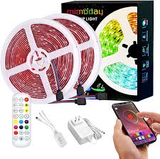 Amazon Com Mimoday Smart Led Strip Lights With Bluetooth Controller 60000 Colors Led Lights Smd 5050 Rgb Light Strips Music Sync Apply For Bedroom Party Home Decoration 32 8ft 10m Home Kitchen