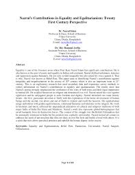 Pdf Nazrul S Contributions In Equality And Egalitarianism Twenty First Century Perspective