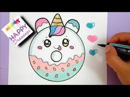 How To Draw A Cute Unicorn Donut Drawing Coloring Youtube Donut Drawing Unicorn Donuts Cute Easy Drawings