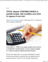 Check spelling or type a new query. Pdf Totul Despre Contabilitatea A N Partida Simpla Iata Nouta Elile Care Intra A N Vigoare A N Trei Zile Mihail Merekesh Academia Edu