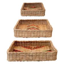 Maybe you would like to learn more about one of these? Decorative Hand Woven Rattan Trays With Stitching Multi Color Set Of Top Drawer Furniture