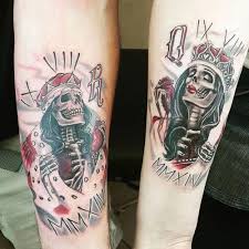 King And Queen Skull Tattoos Best Tattoo Ideas And Designs For Couples Cute Matching Tattoos For Kin Queen Tattoo Girlfriend Tattoos Couples Tattoo Designs