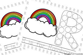How do you personalize the color sheets for toddlers? R Is For Rainbow Dot Marker Coloring Pages Simple Fun For Kids
