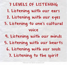 7 Levels Of Listening 1 Listening With Our Ears 2 Listening With Our Eyes 3 Listening To One S Cultural Voice 4 Listenin Own Quotes Quotes Meaningful Words