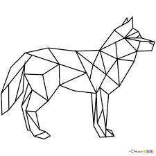 Free printable geometric design coloring pages for adult. Wolf Geometric Animal Drawings Novocom Top
