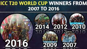 We did not find results for: Icc T20 Cricket World Cup Winners List From 2007 To 2016 T20 World Cup Winners Runners Up Host Youtube