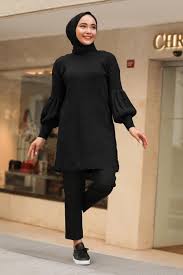 Baju hijab bandung on instagram: Black Hijab Knitwear Tunic 17987blck Jale Fashion Hijab Clothing