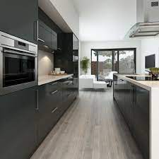 Gray floors provide the perfect balance between light and dark, and can help your kitchen have a design that is elegant and comfortable. Pin By Natalie Evans On Kitchen Modern Grey Kitchen Contemporary Grey Kitchen Modern Kitchen Cabinets