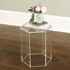 Acrylic Hexagon Side Table Ballard Perfect For Small Space 19 Tall X 16 Diameter 299 With Images Acrylic Side Table Side Table Coffee Table