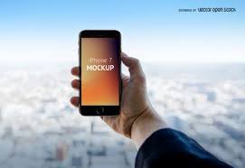Iphone 7 Mockup In Psd Design Shows The Iphone 7 Being Held Includes A Smart Object Layer So You Can Put A Realistic Image At In 2020 Iphone Iphone 7 Phones For Sale