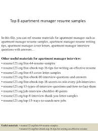 It might take time before you get used to it, but. Top 8 Apartment Manager Resume Samples
