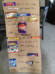 Just have the poster printed, mount it on a foam board, then adhere the candy in the spaces provided. Actual 2017 Card And Words Uk Chocolate Bars Birthday Candy Posters Fathers Day Chocolate Bar Poem Chocolate Bar Poem