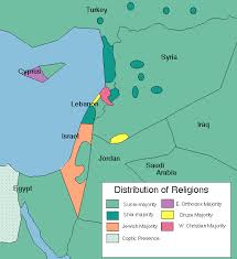 Map of the middle east. Map Of The Distribution Of Religions In The Middle East