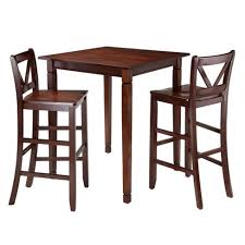 A pub or bar table is an excellent way to increase the seating and entertaining capacity of your home. 3pc Kingsgate Set Counter Height Dining Set With Bar Stools Wood Walnut Winsome Target