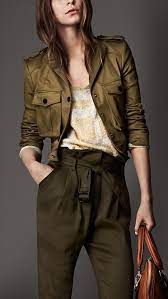 Cropped Cotton Twill Military Jacket Burberry Military Fashion Cropped Jacket Outfit Jackets
