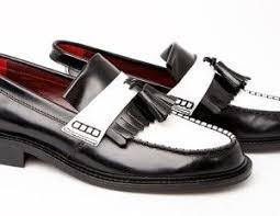 Black And White Loafers With Tassels Two Tone Black And White Tassel Loafers Mod Shoes Tassel Loafers Dress Shoes Men White Dress Shoes