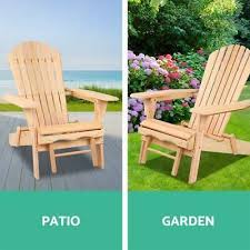 Gardeon Ff Beach Chotto Ntl Outdoor Adirondack Wooden Beach Chair For Sale Online Ebay In 2020 Wooden Beach Chairs Beach Chairs Garden Lounge Chairs
