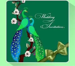Click the download button below to get free wedding invitations samples before customizing the why not match the wedding invitations with the beach theme then? Wedding Invitation Card Template Green Peafowl Ribbon Ornament Free Vector In Adobe Illustrator Ai Ai Format Encapsulated Postscript Eps Eps Format Format For Free Download 5 10mb