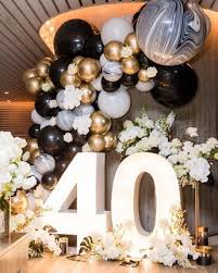 40th Birthday Flowers And Balloons Sparkle Balloon Centrepiece 40th Birthday Party Decorations 40th Birthday Decorations 40th Birthday Balloons