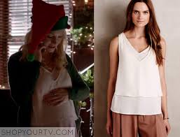 The Vampire Diaries Season 7 Episode 9 Caroline S White Double Layered Blouse Shop Your Tv Caroline White Layered Blouse Fashion