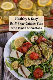 Basil Pesto Chicken Bake Wine A Little Cook A Lot Baked Pesto Chicken Summer Grilling Recipes Dinner Recipes Easy Quick
