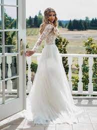 Long Sleeve Beaded Floral Lace See Through Boho Wedding Dresses Awd1267 Wedding Dresses Lace Wedding Dress Long Sleeve Long Wedding Dresses